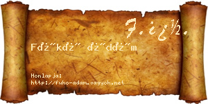 Fükő Ádám névjegykártya
